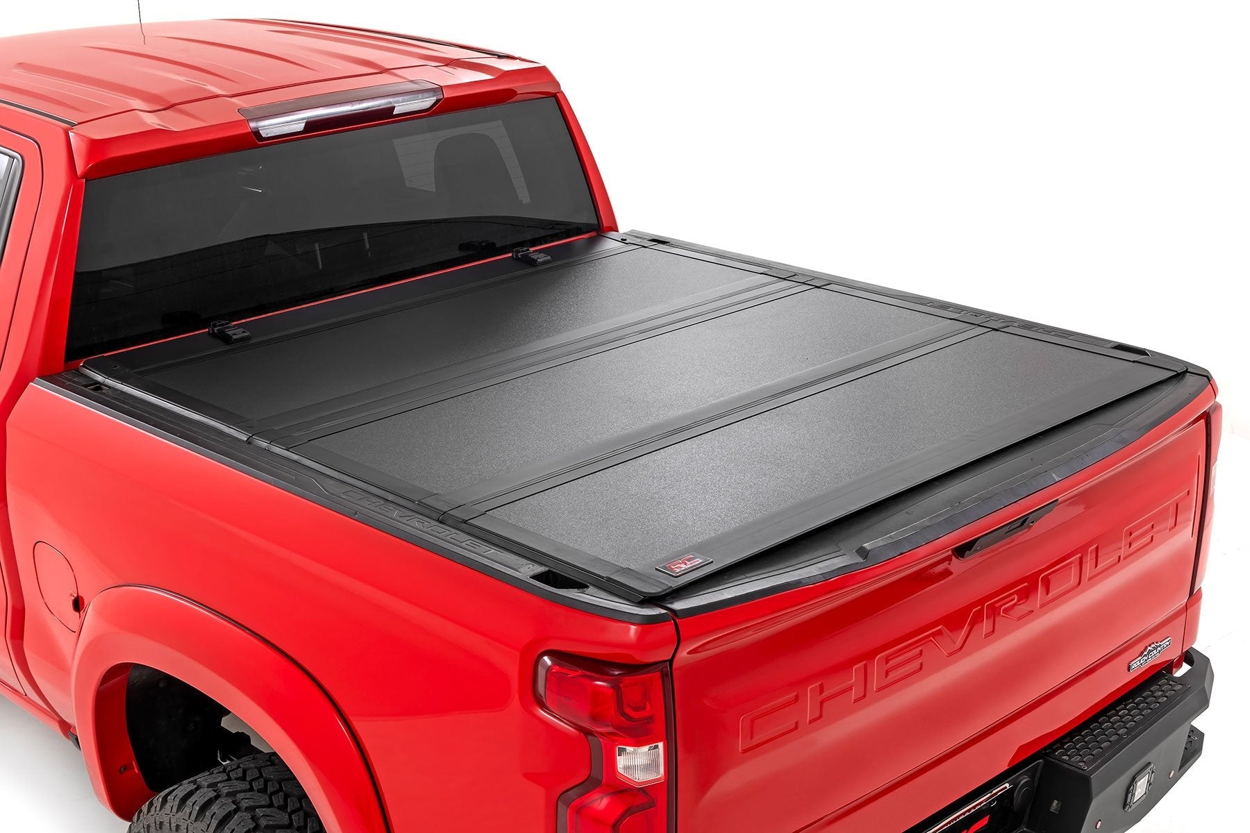 Rough Country 49120580 Tri Fold Aluminum Hard Tonneau Cover for 2019-2024 Silverado Sierra 1500