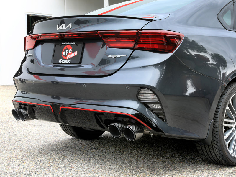 aFe 22-24 Kia Forte GT 1.6L 3in-2.5in 304 Stainless Steel Axle-Back Exhaust w/ Carbon Fiber Tips