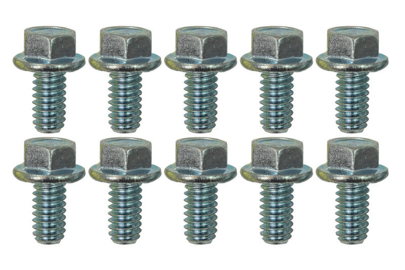 Moroso 1/4in-20 x .500in Serrated Zinc Flange Bolt - 10 Pack