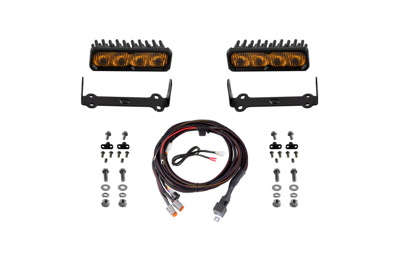 Diode Dynamics 2014-2024 Toyota 4Runner SS6 Max LED Kit Yellow Fog 3000K