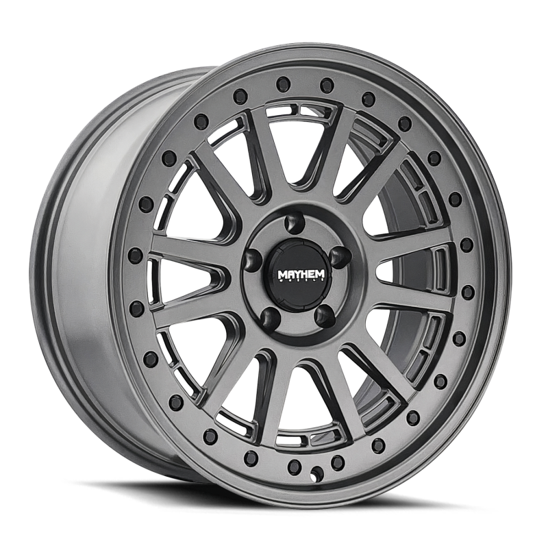 Mayhem 8305 Compass 18x9 / 6x139.7 BP / 18mm Offset / 106mm Hub Matte Gunmetal w/Blk Bolt Wheel