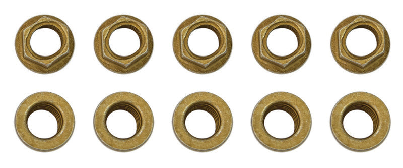 Moroso 1/4in-28 Zinc Flange Nut w/ Washer Face - 10 Pack