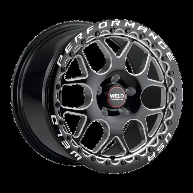 Weld Solana Beadlock 18x10.5 / 5x120.65 BP / ET65 / 70.3mm Bore - Gloss Black MIL DIA Wheel