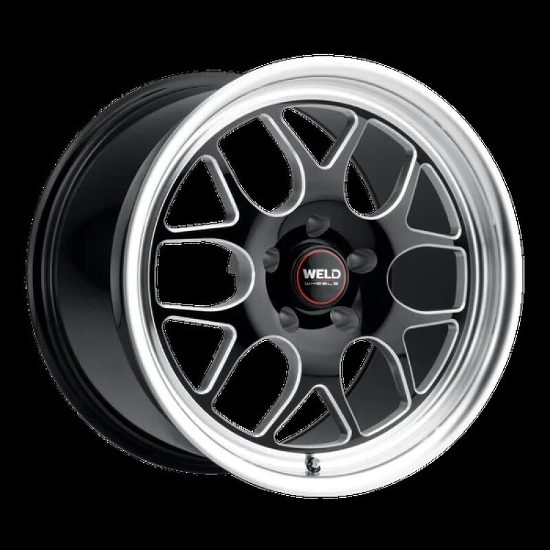 Weld Solana Drag 18x5 / 5x120 BP / ET-34 / 78.1mm Bore - Gloss Black MIL DIA Wheel