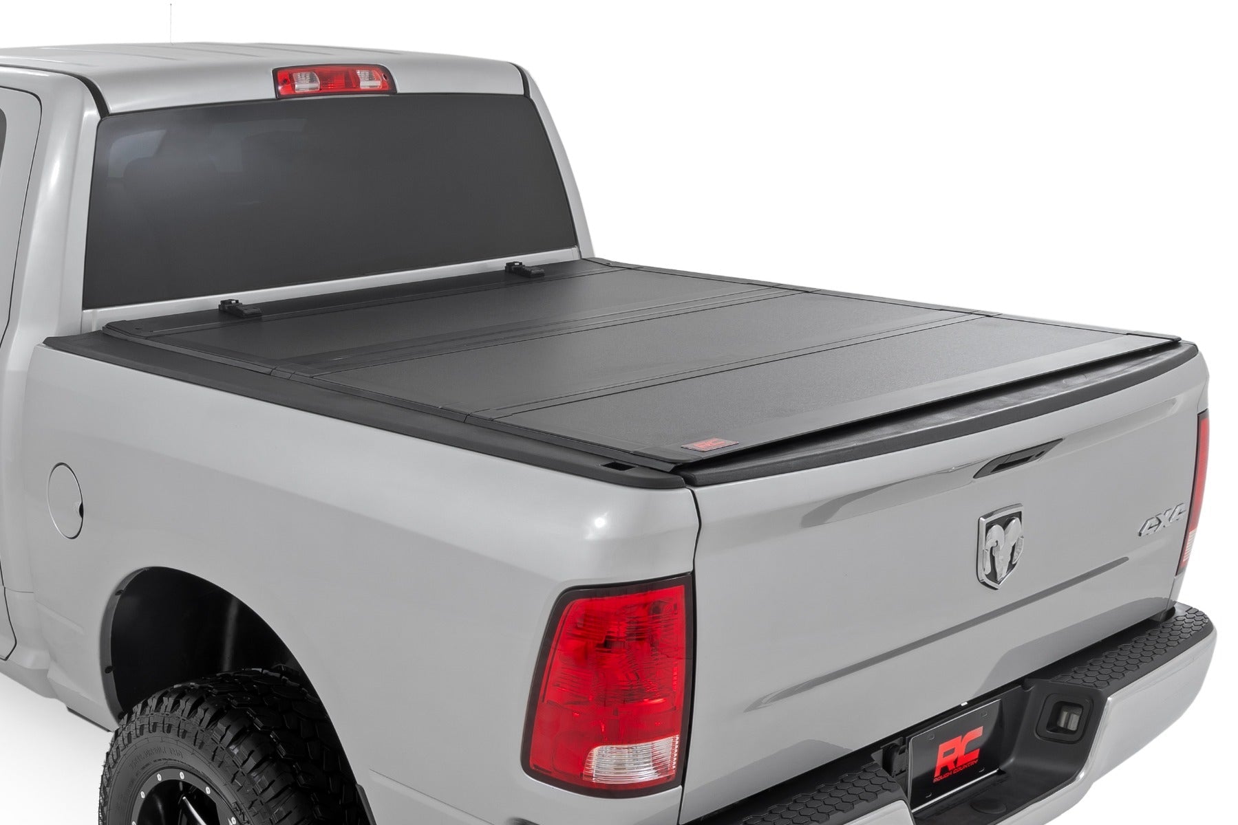 Rough Country 49319550 Tri Fold Aluminum Hard Tonneau Cover for 2009-2018 Ram 1500 (5.7" Bed)