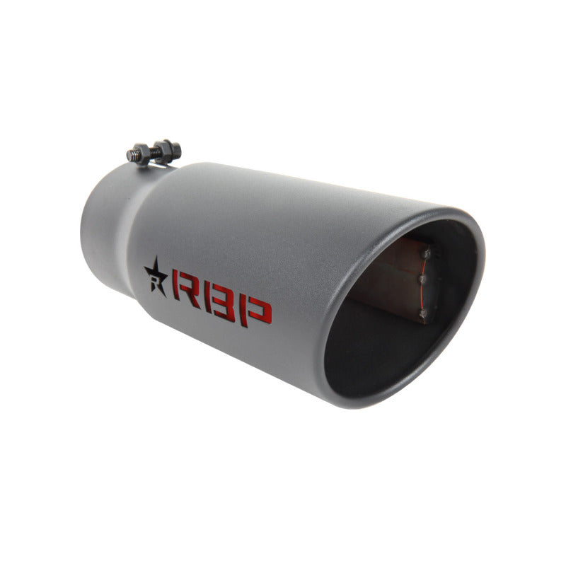 RBP RX-1 High Heat Textured Dual Badged Exhaust Tip Inlet 4in. / Outlet 5in. / Length 12in. - Black