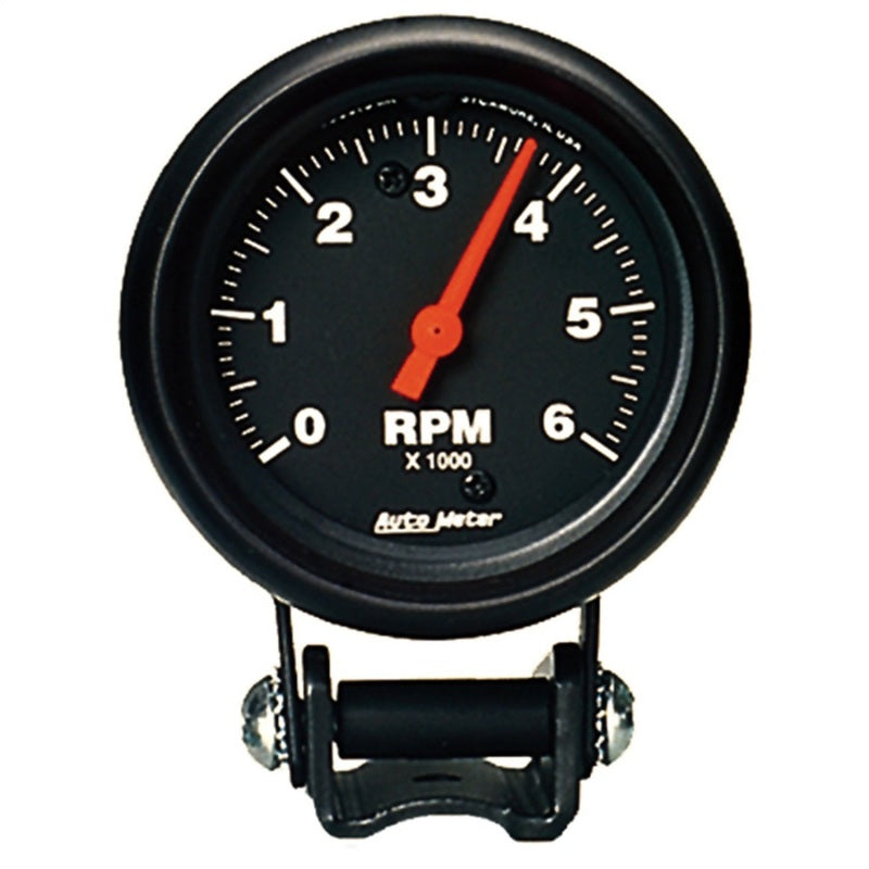 Autometer Black 2 5/8 inch 6000 rpm Tachometer Mini Tach Gauge