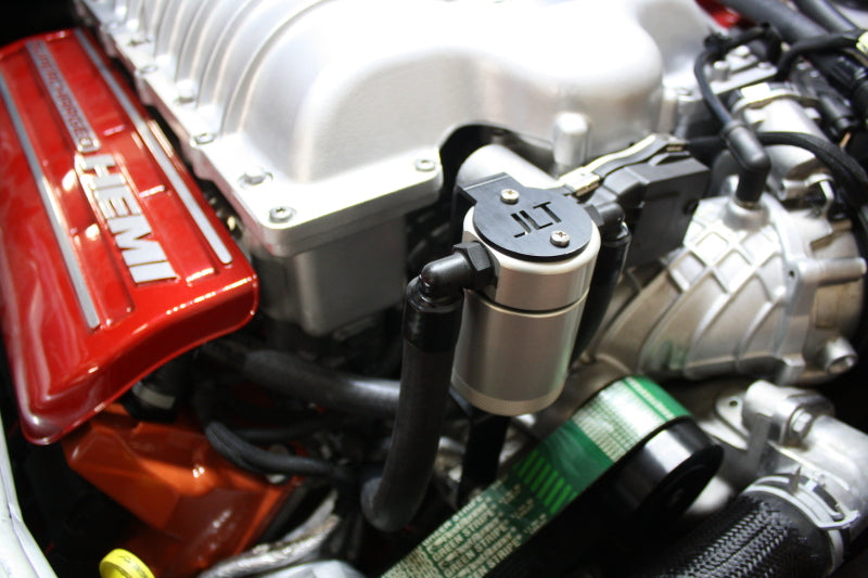 J&L 15-23 Dodge Hellcat/Demon 6.2L Hemi Passenger Side Oil Separator 3.0 - Clear Anodized