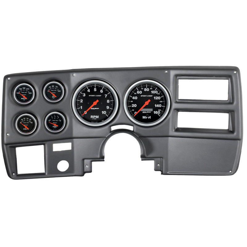 Autometer Sport-Comp 73-83 Chevy Truck/ Suburban Dash Kit 6pc Tach / MPH / Fuel / Oil / WTMP / Volt