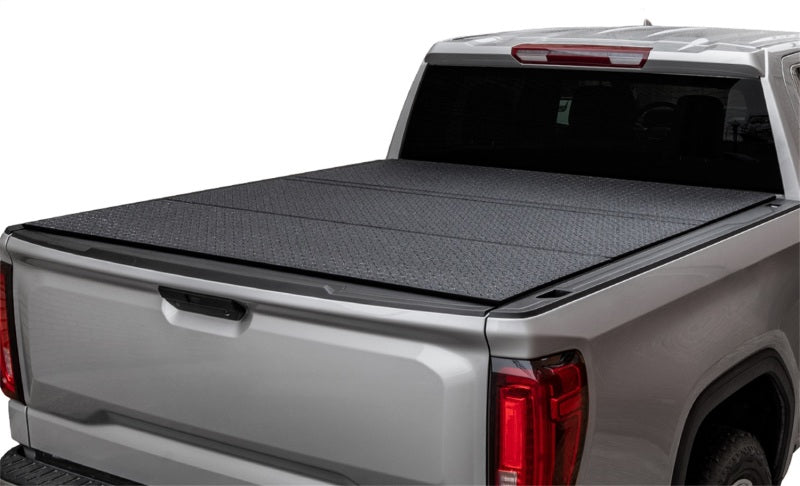 Access LOMAX Tri-Fold Cover 07-21 Toyota Tundra - 5ft 6in Bed (w/ Deck Rail) - Black Diamond