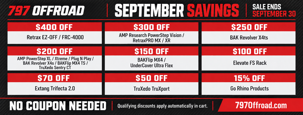 Big Savings truck accessory sale with automatic discounts through September 30
