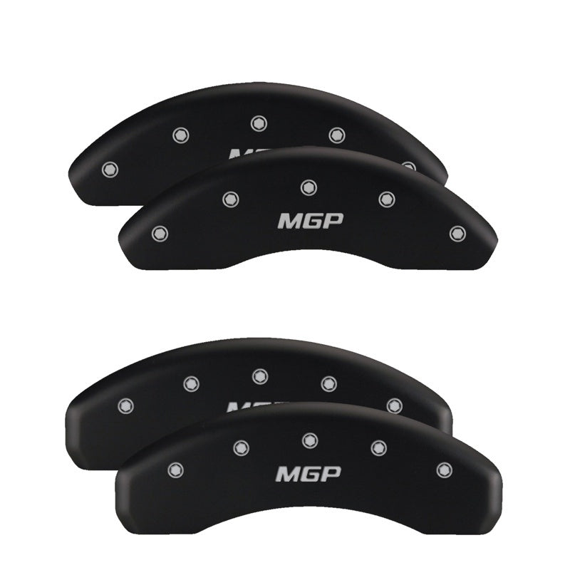 MGP 4 Caliper Covers Engraved Front & Rear MOPAR Black finish silver ch