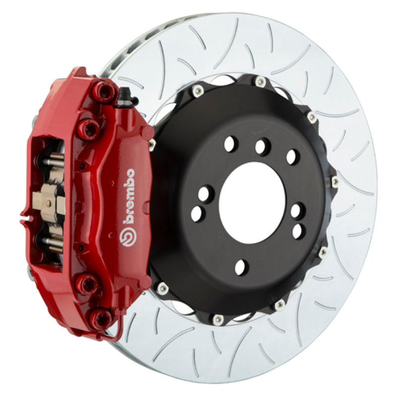 Brembo 05-11 SLK55 AMG/06-09 CLK63 AMG Rr GT BBK 4 Pist Cast 2pc 345x28 2pc Rotor Slotted Type3-Red