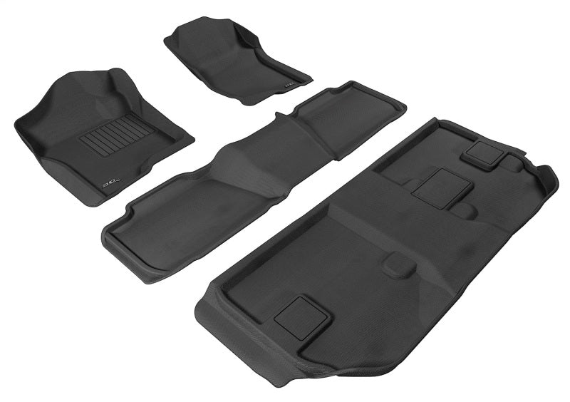 3D MAXpider 2007-2014 Chevrolet Suburban Kagu 1st & 2nd & 3rd Row Floormats - Black