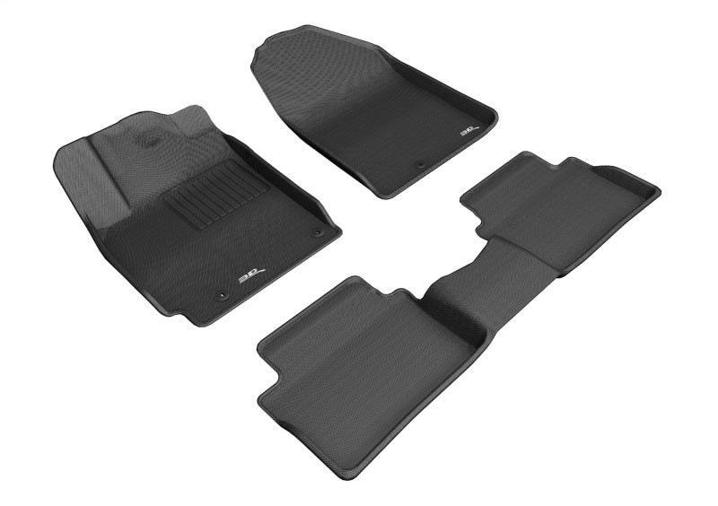 3D MAXpider 2019-2020 Hyundai Veloster Kagu 1st & 2nd Row Floormats - Black