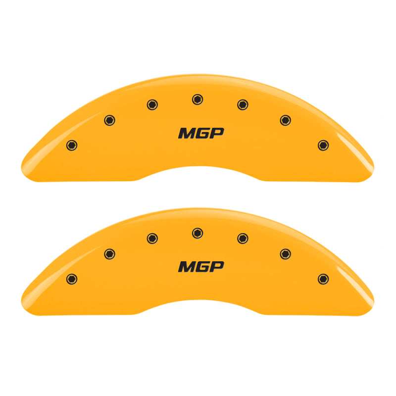 MGP 4 Caliper Covers Engraved Front & Rear MGP Yellow Finish Black Char 2009 Lincoln Navigator