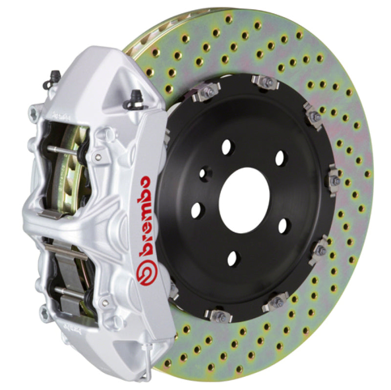 Brembo 15-18 M3 Excl CC Brake Fr GT BBK 6Pis Cast 365x34 2pc Rotor Drilled-Silver