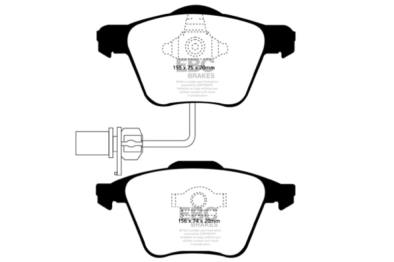 EBC 04-08 Audi S4 4.2 Bluestuff Front Brake Pads