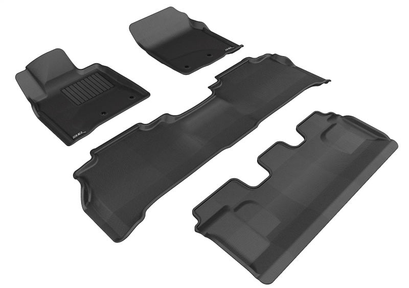 3D MAXpider 2008-2012 Toyota Land Cruiser Kagu 1st & 2nd & 3rd Row Floormats - Black
