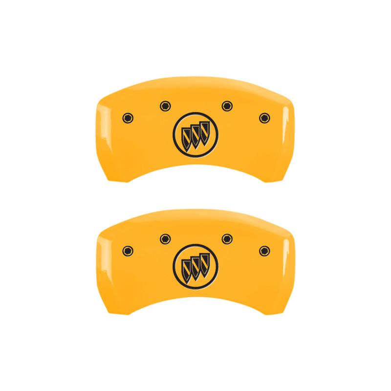 MGP 4 Caliper Covers Engraved Front Buick Rear Yellow Finish Black Char 2015 Buick Regal