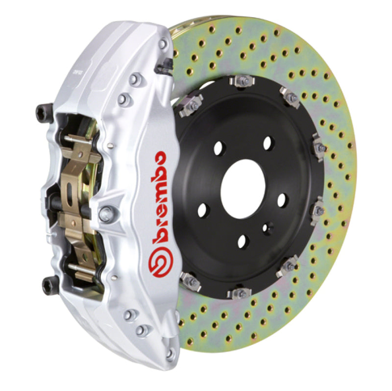 Brembo 15-16 Genesis Sedan 3.8/5.0 (Excl AWD) Fr GT BBK 6Pist Cast 380x34 2pc Rtr Drill-Silver