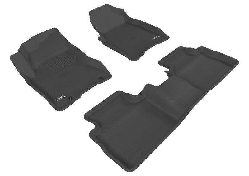 3D MAXpider 2008-2013 Nissan Rogue Kagu 1st & 2nd Row Floormats - Black