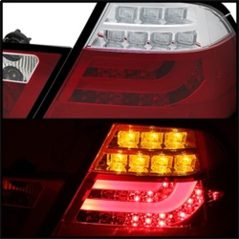 Spyder BMW E46 00-03 2Dr Coupe Light Bar LED Tail Lights Red Clear ALT-YD-BE4600-LBLED-RC