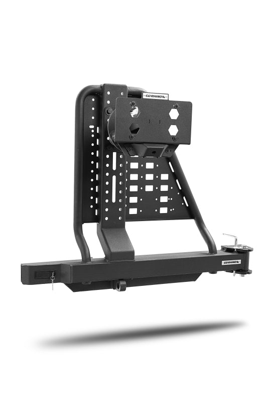 Go Rhino Swing-A-Way Tire Carrier Hitch Mounted Textured Black