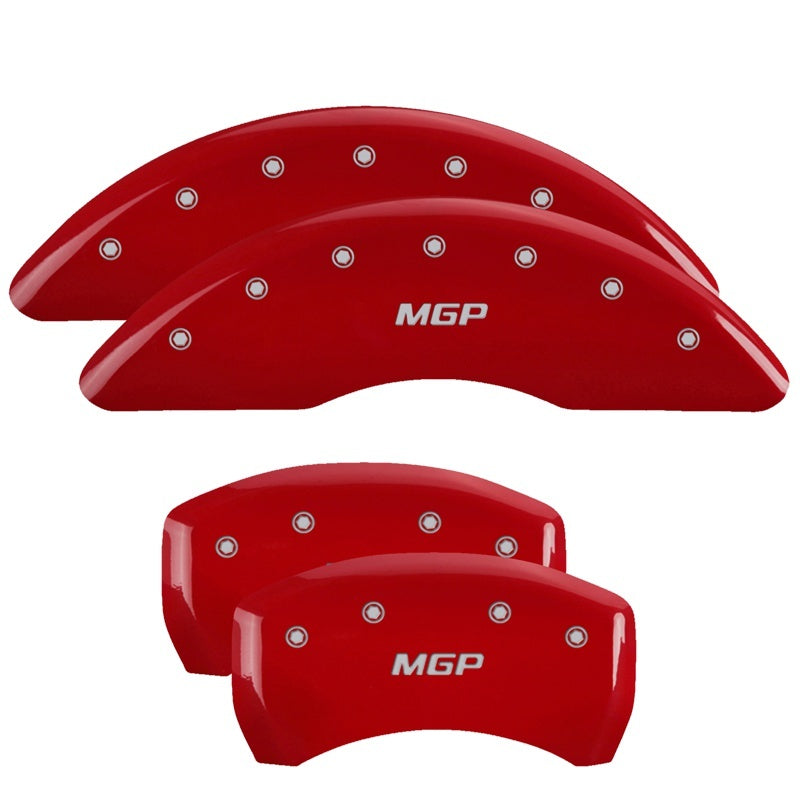 MGP 4 Caliper Covers Engraved Front & Rear MGP Red Finish Silver Char 2015 Mercedes-Benz SL550