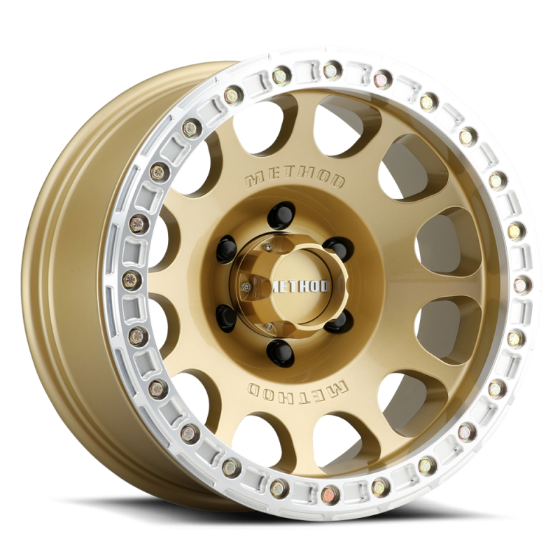 Method MR105 Beadlock 17x9 -38mm Offset 6x5.5 3.50in BS 108mm CB - Gold Wheel