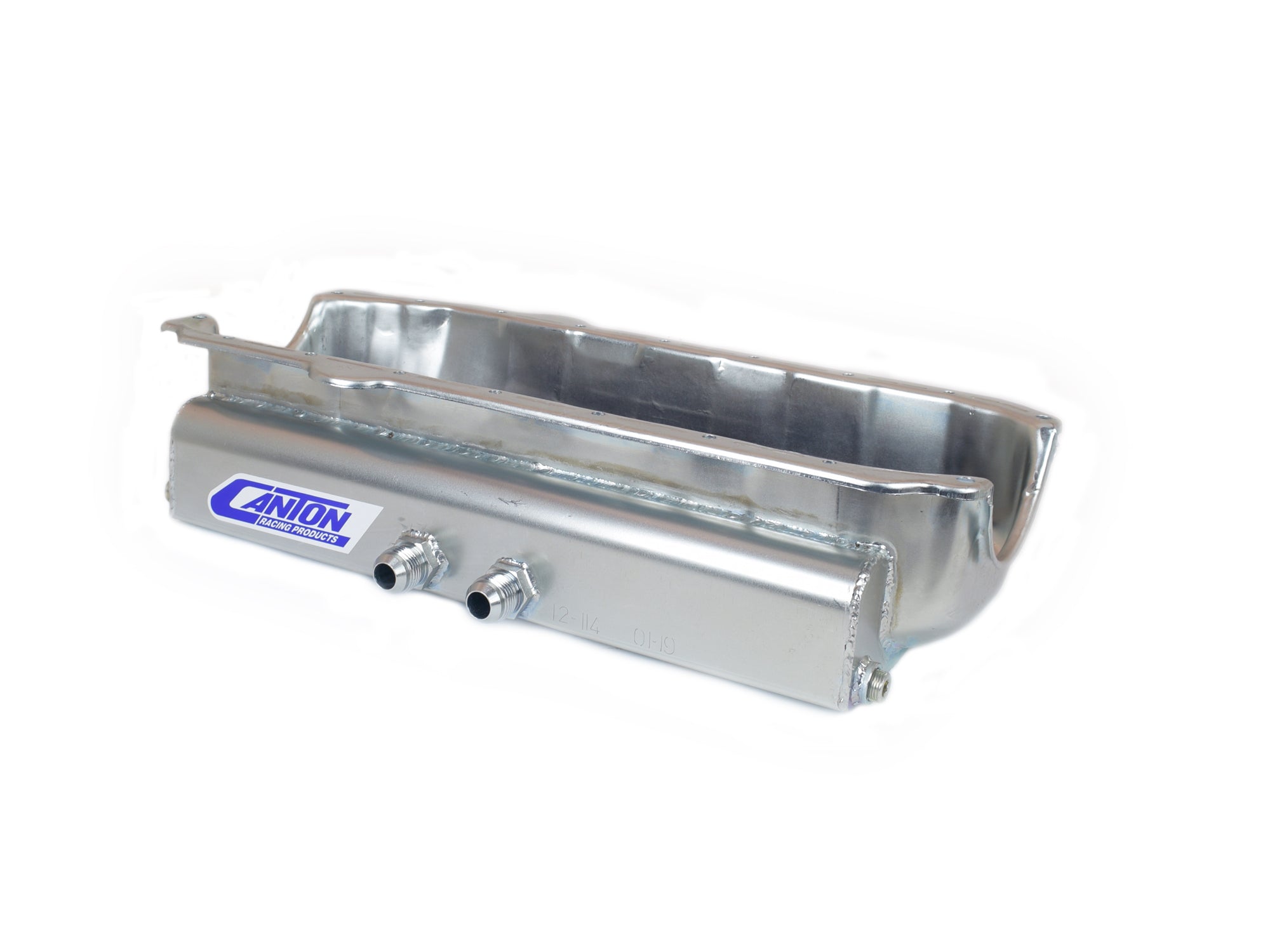 Canton 12-114 Oil Pan Small Block Chevy Shallow Dry Sump RH Exits No Starter