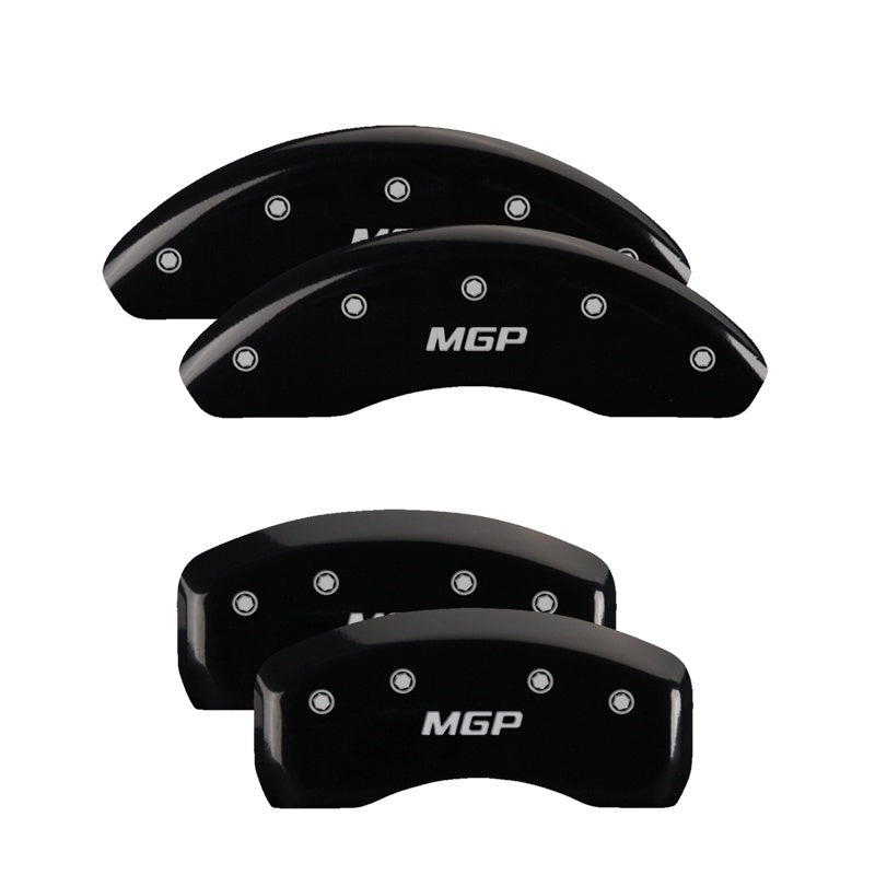 MGP Front set 2 Caliper Covers Engraved Front Oval logo/Ford Black finish silver ch