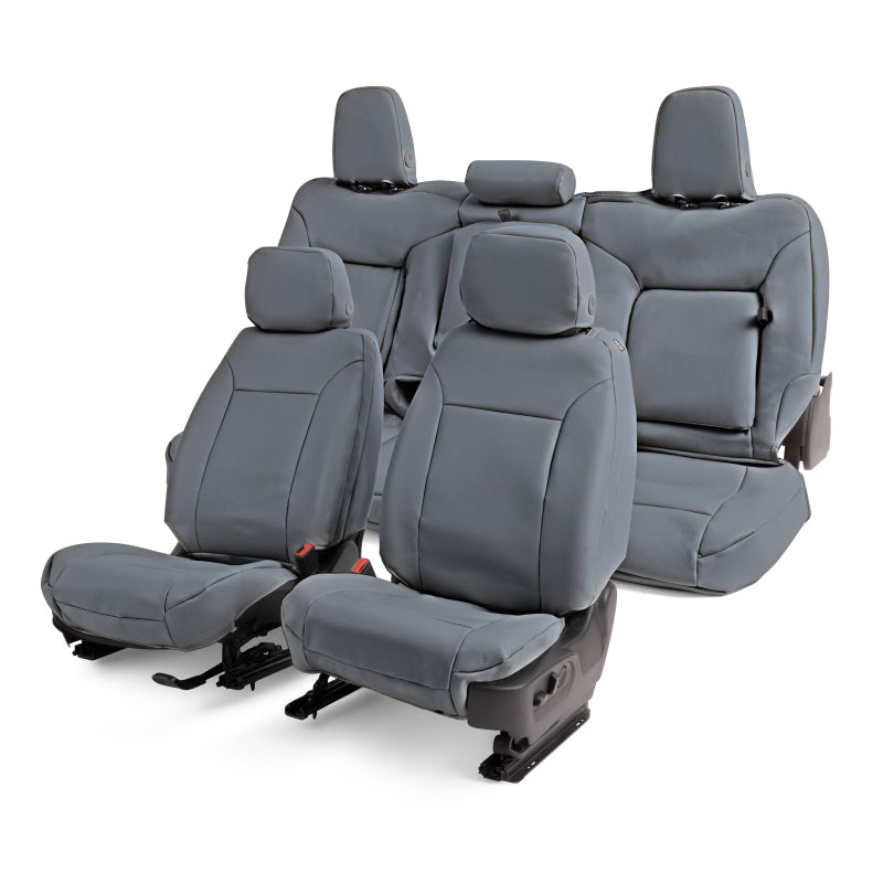 Covercraft 14-18 Chevrolet Silverado Leatherette PrecisionFitFront Row Seat Covers - Med Grey