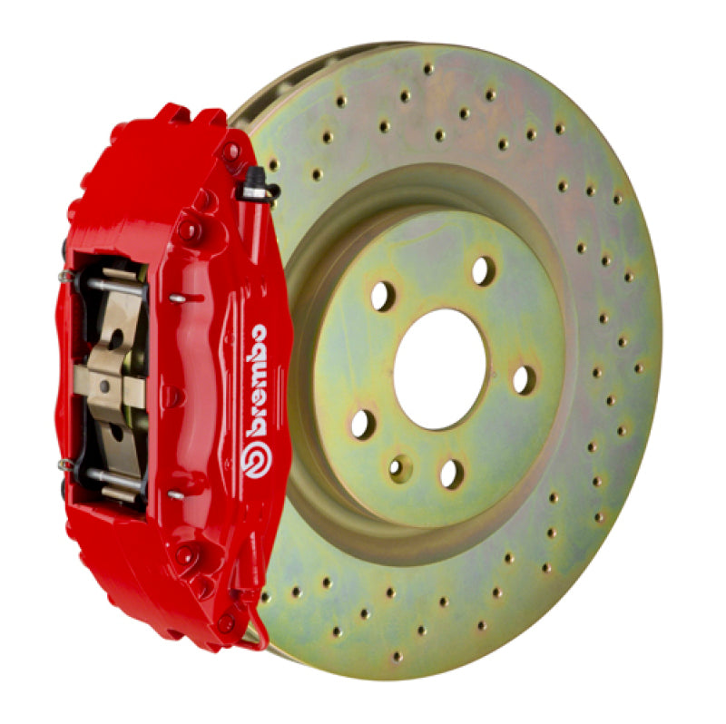 Brembo 10-15 Camaro V6 Front GT BBK 6 Piston Cast 355x32 1pc Rotor Drilled-Red