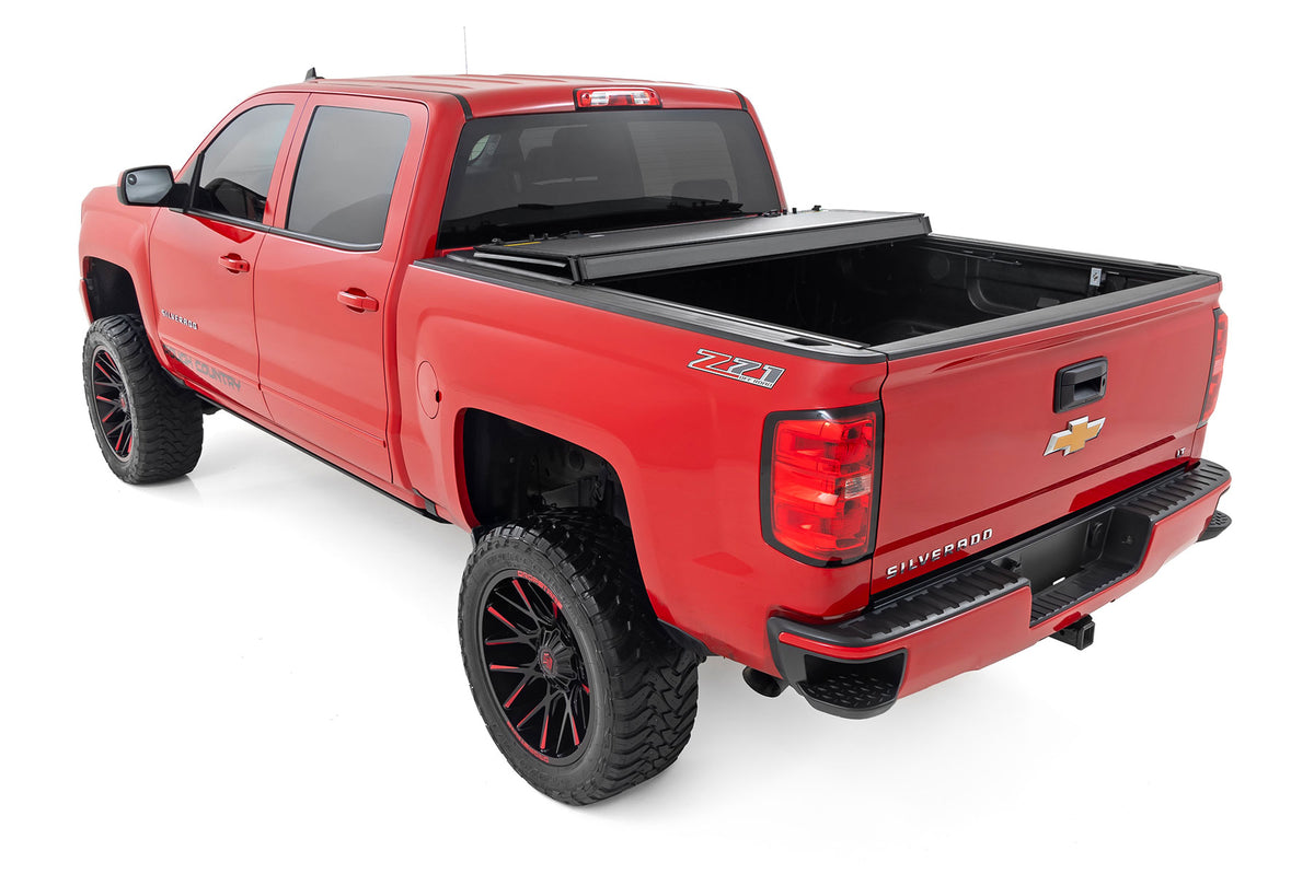 Hard Tri-Fold Flip Up Bed Cover | 5'9" Bed | Chevy/GMC 1500 (14-18 & Classic)