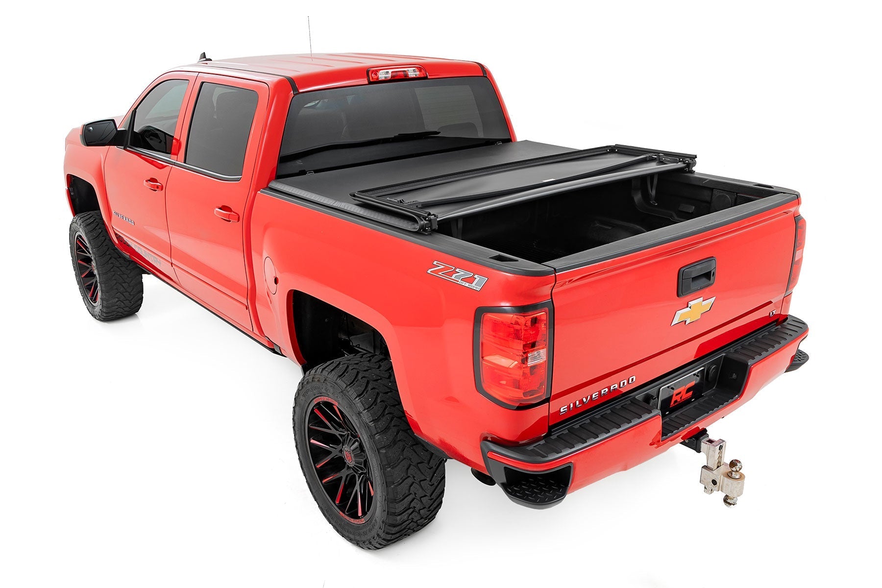 Rough Country 41214650 Tri-Fold Soft Tonneau Cover for 2014-2018 Silverado Sierra 1500 (6'7" Bed)
