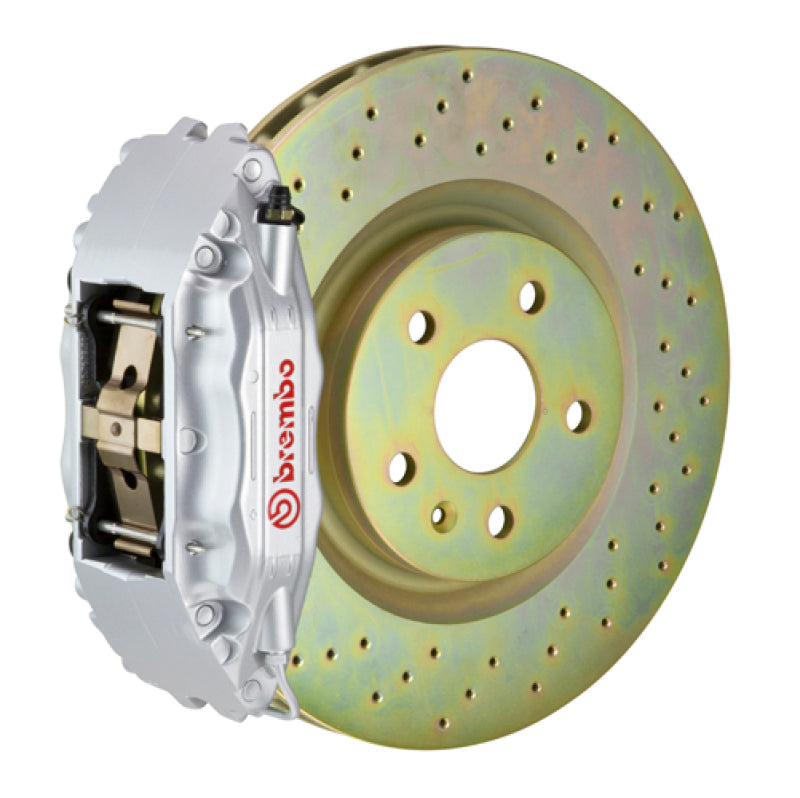 Brembo 97-04 Corvette C5 Front GT BBK 4 Piston Cast 2pc 355x32 1pc Rotor Drilled-Silver