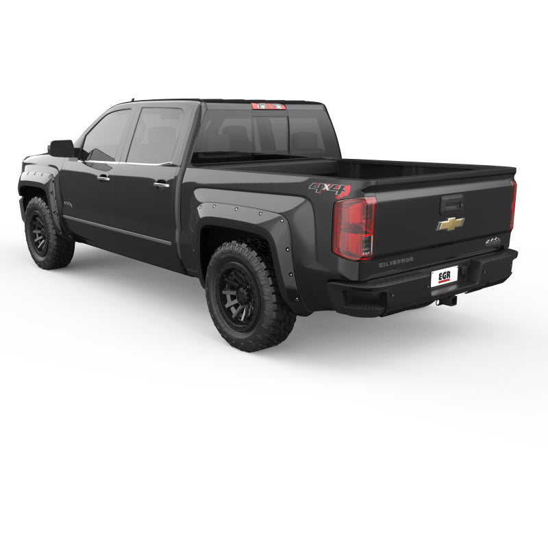 EGR 14+ Chev Silverado 5ft Bed Bolt-On Look Color Match Fender Flares - Set - Black