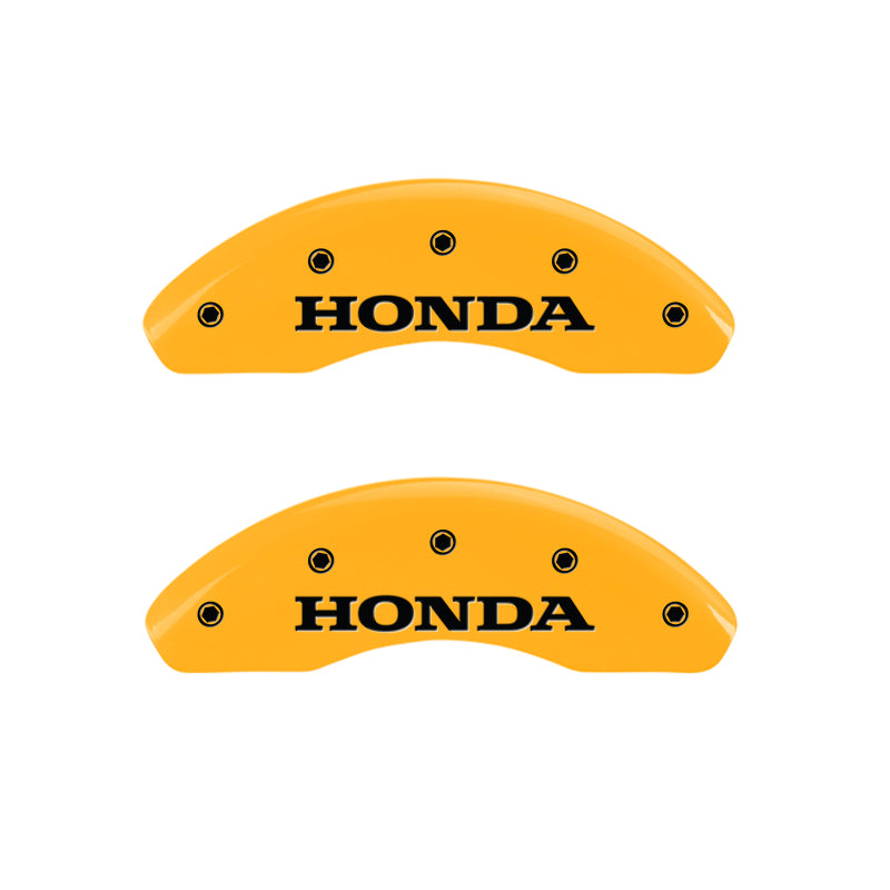 MGP 4 Caliper Covers Engraved Front & Rear Honda Yellow Finish Black Char 2004 Honda Accord