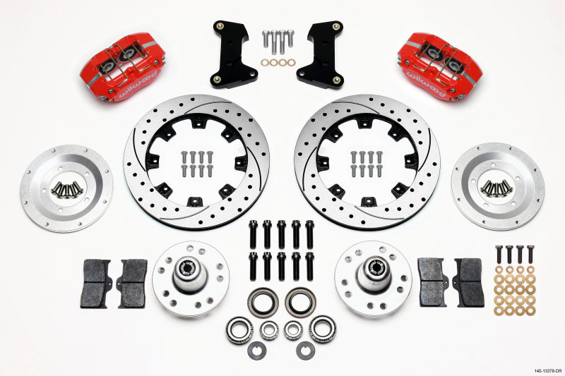 Wilwood Dynapro Dust-Boot Front Kit 12.19in Drilled Red 74-80 Pinto/Mustang II Disc Spindle only