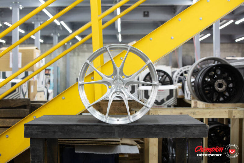 Vossen X Champion RS74 20X9 / ET44 / 5X130 / Brushed Gloss Clear Wheel / 911 Turbo 991 5 Lug Front