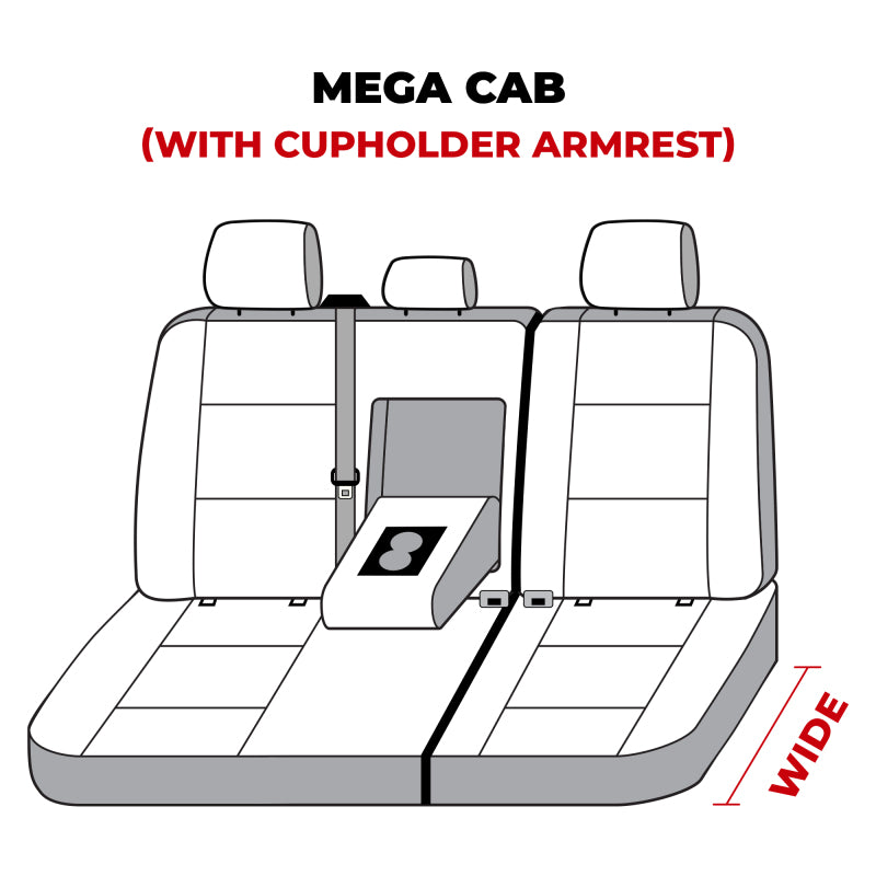 Covercraft 22-24 Dodge RAM Mega Polycotton SeatSaver Custom Second Row Seat Covers - Grey