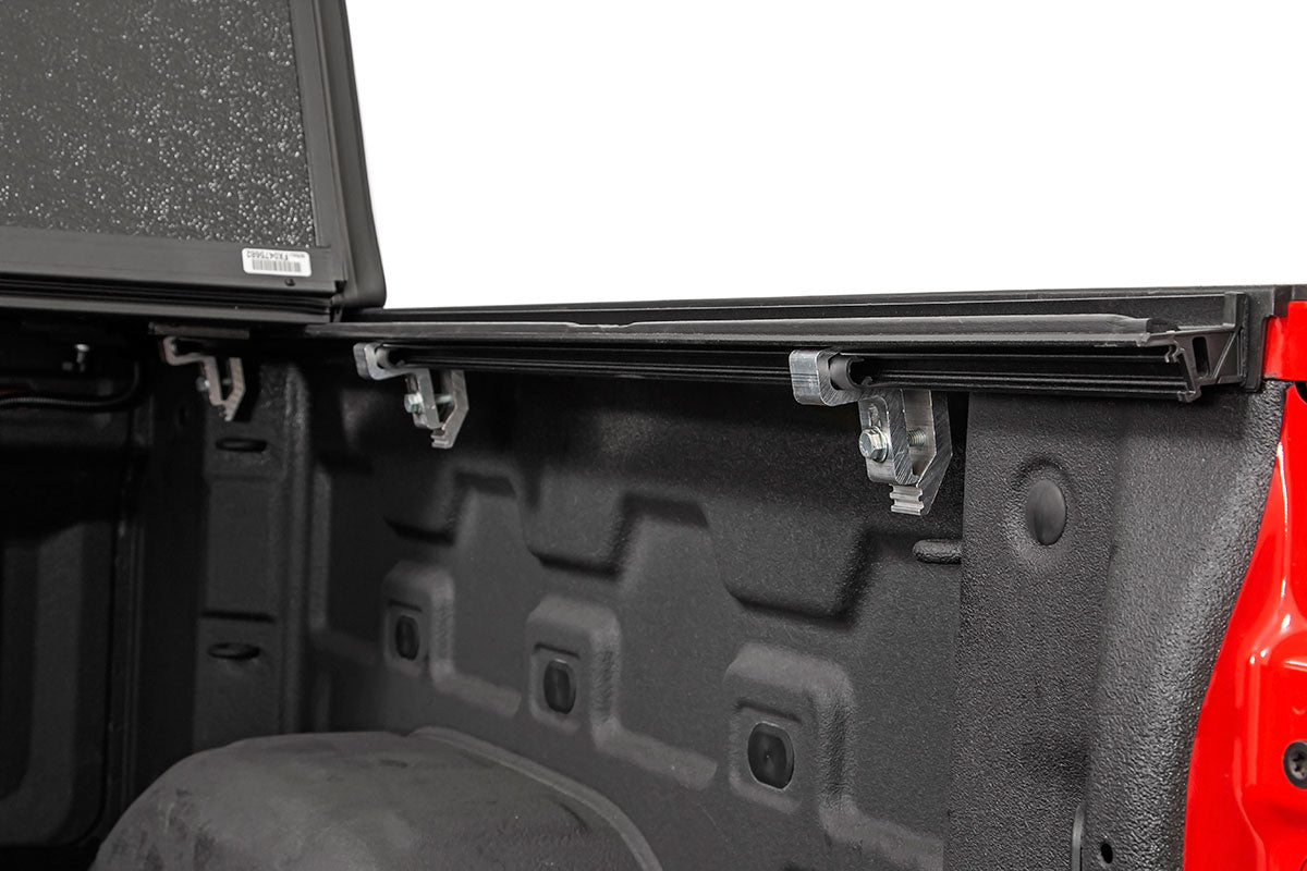 Rough Country 47120580A Low Profile Tri Fold Aluminum Tonneau Cover for 2019-2023 Silverado Sierra 1500 (5' 10" Bed)