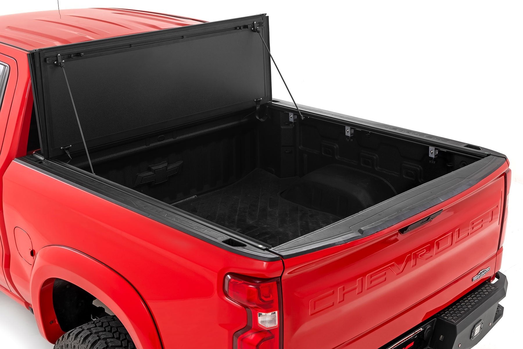 Rough Country 49120580 Tri Fold Aluminum Hard Tonneau Cover for 2019-2024 Silverado Sierra 1500