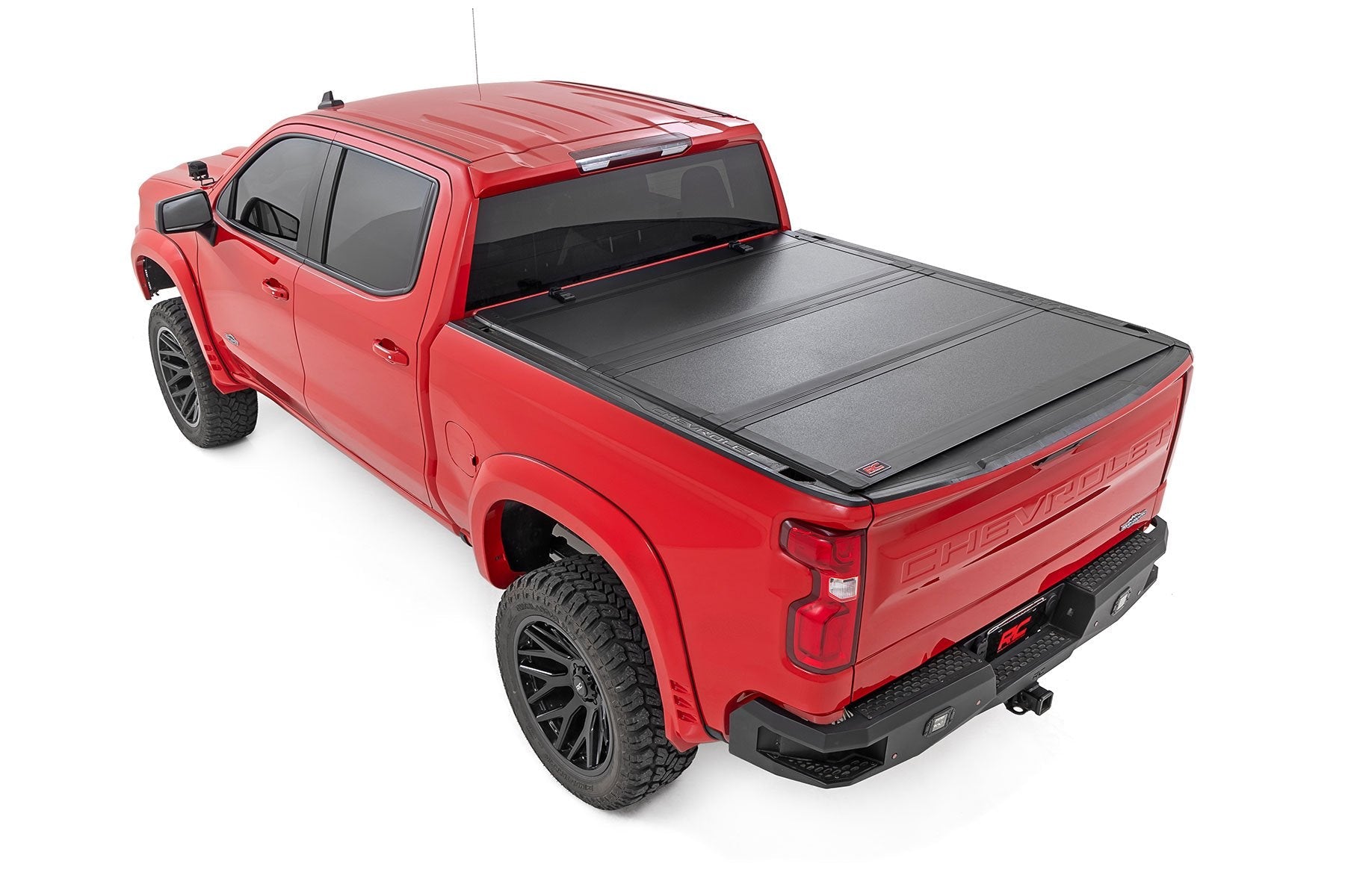 Rough Country 49120580 Tri Fold Aluminum Hard Tonneau Cover for 2019-2024 Silverado Sierra 1500