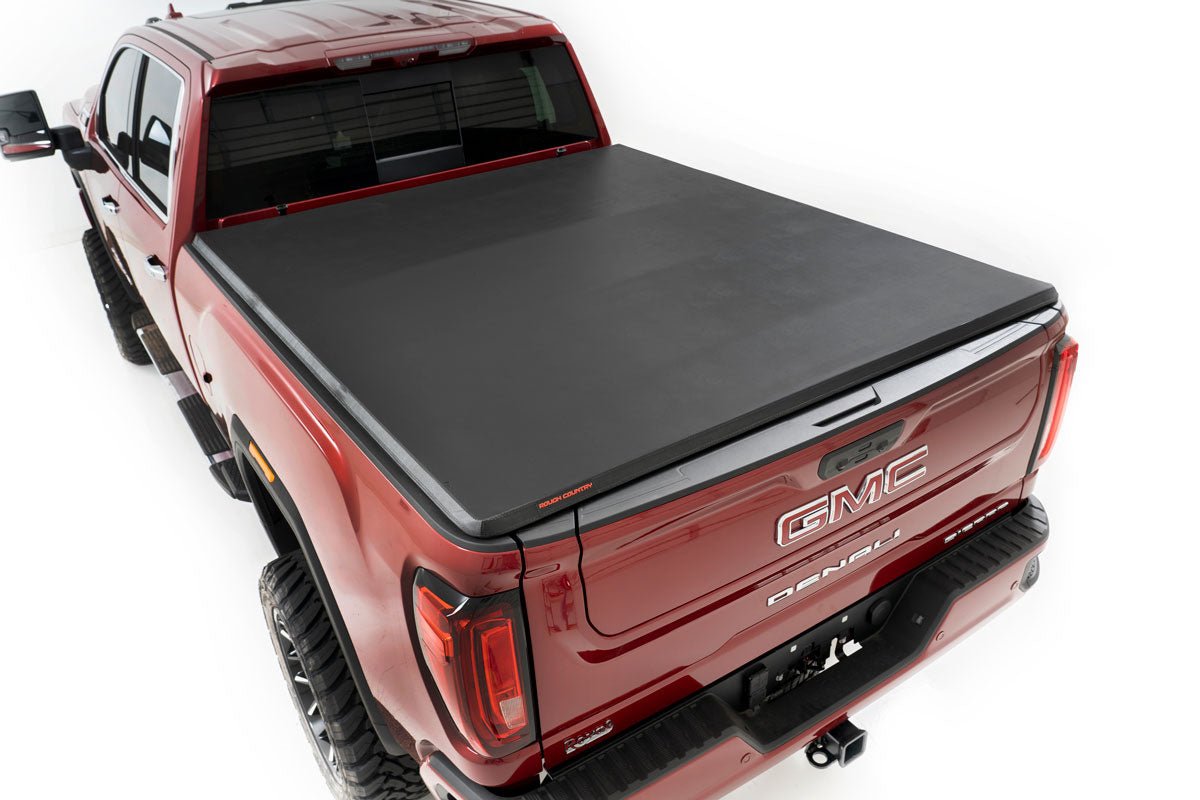 Rough Country 41120690 Tri Fold Soft Tonneau Cover for 2020-2024 Chevy GMC 2500HD 3500HD (6'7" Bed)