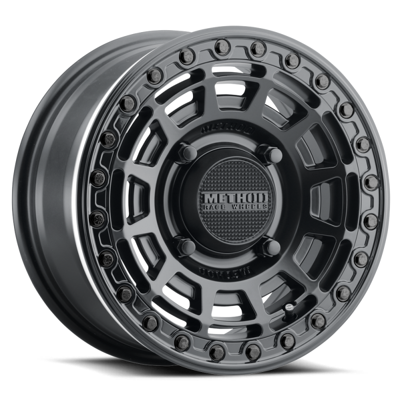 Method MR415 Beadlock 15x10 / 6+4/25mm Offset / 4x156 / 132 CB Matte Black Wheel - Gloss Black Ring