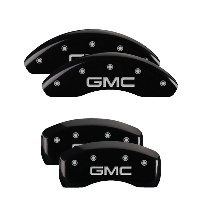 MGP 4 Caliper Covers Engraved Front & Rear Style 2/Chrysler Wing Black finish silver ch