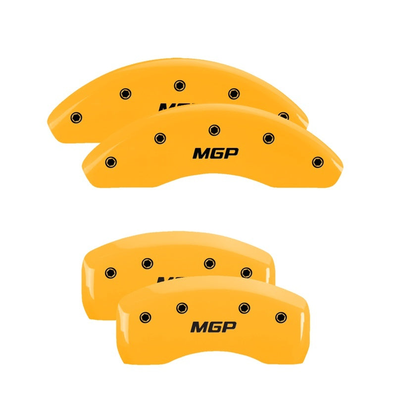 MGP 4 Caliper Covers Engraved Front & Rear MGP Yellow finish black ch