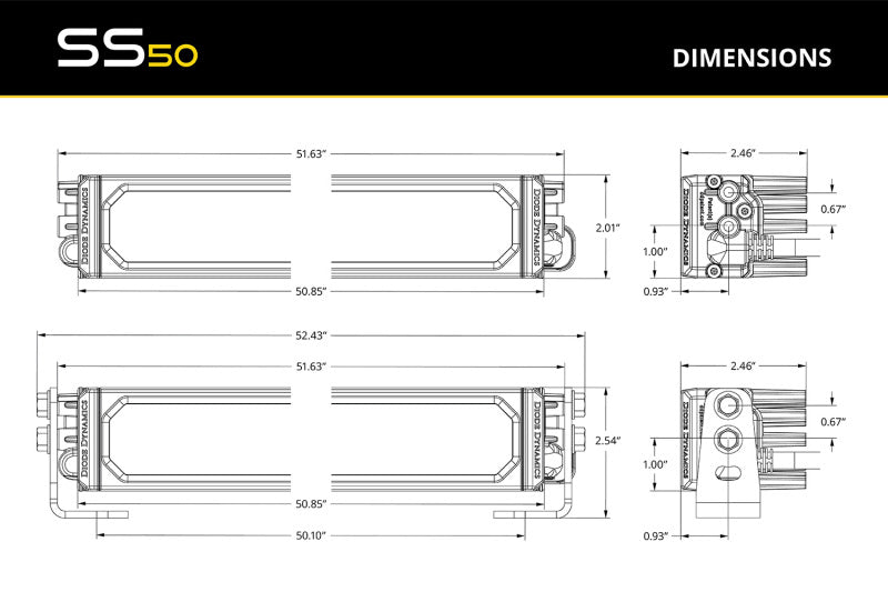 Diode Dynamics SS50 Sport Yellow Driving Standard ABL (one)